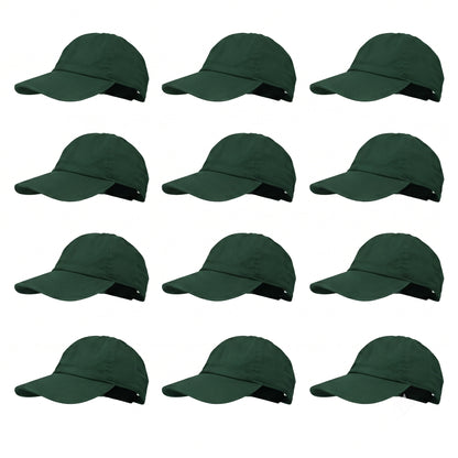 12-Pack Lot Classic 100% Cotton Plain Blank Baseball Cap Low Profile Dad Hat Buckle Adjustable Caps