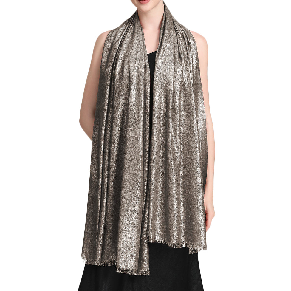 Women's Large Sparkling Glitter Metallic Soft Pashmina Shawl Wrap Scarf