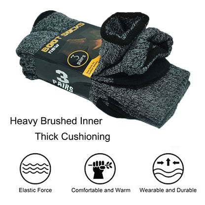 Men's Winter Thermal Heated Boots Warm Work Cotton Crew Socks Size 10-13
