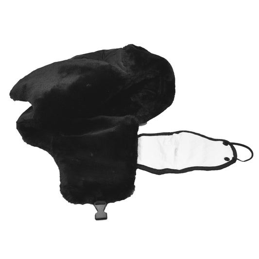 Winter Windproof Earflap Trapper Hats Thermal Ski Warm Aviator Face Cover Hat Black