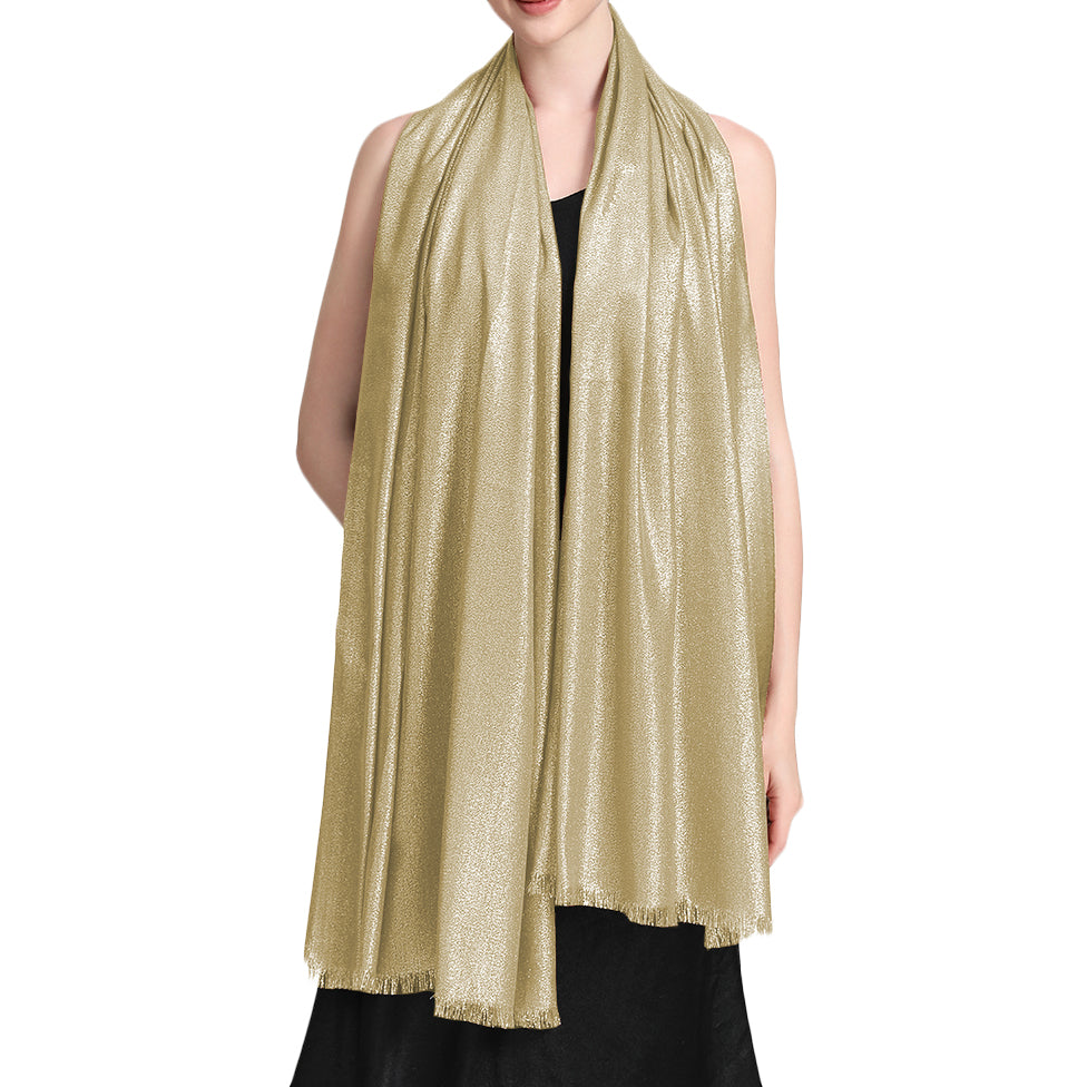 Women's Large Sparkling Glitter Metallic Soft Pashmina Shawl Wrap Scarf