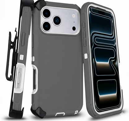 Heavy Duty Shockproof Holster Case For Apple iPhone 17 17e Air 16e 16 15 Plus 14 13 12 Pro Max Cover with Belt Clip