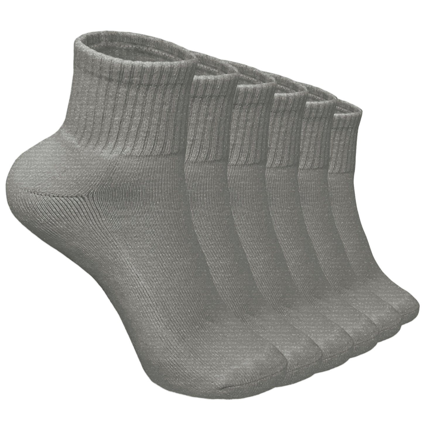 Women's 12 Pairs Cotton Solid Athletic Ankle Quarter Socks with Cushioning Size 9-11