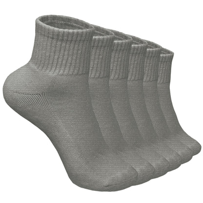 Women's 12 Pairs Cotton Solid Athletic Ankle Quarter Socks with Cushioning Size 9-11