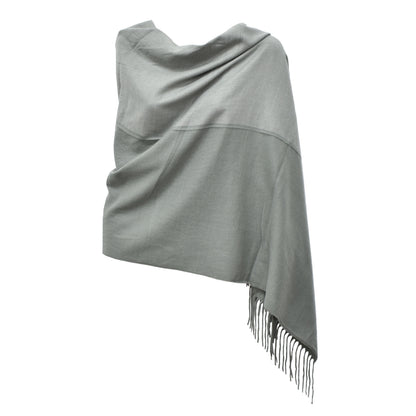 Womens Solid 2 Tones Winter Scarf Cashmere Feel Oversized Large Shawl Wrap