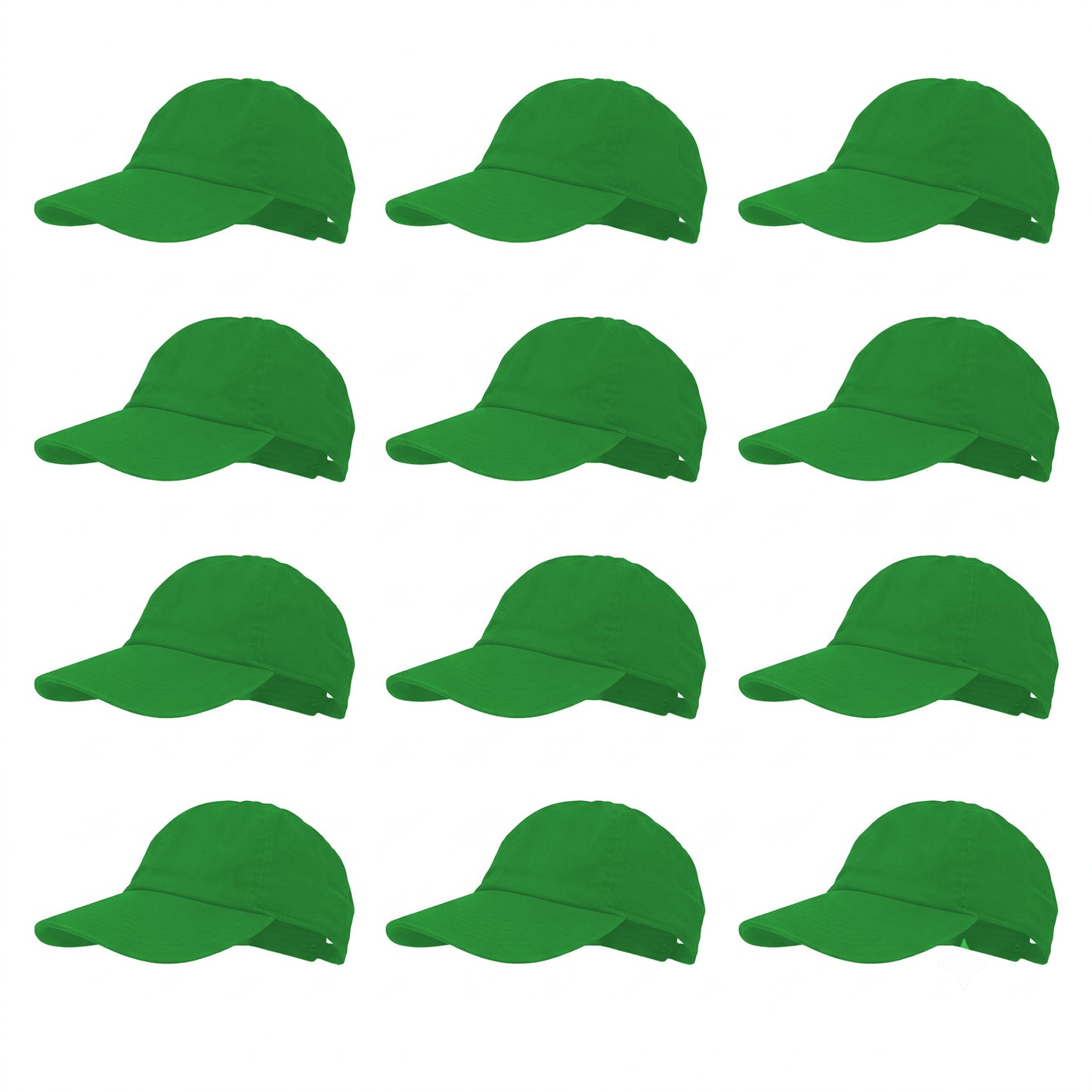 12-Pack Lot Classic 100% Cotton Plain Blank Baseball Cap Low Profile Dad Hat Buckle Adjustable Caps