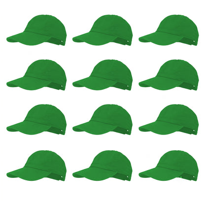 12-Pack Lot Classic 100% Cotton Plain Blank Baseball Cap Low Profile Dad Hat Buckle Adjustable Caps