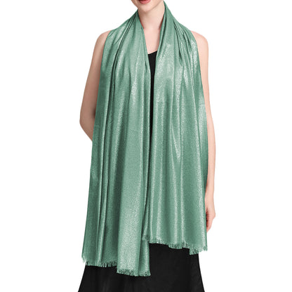 Women's Large Sparkling Glitter Metallic Soft Pashmina Shawl Wrap Scarf