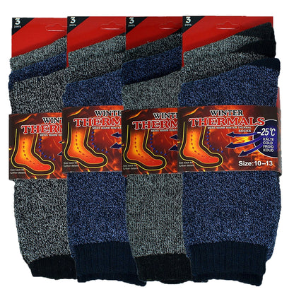Men's Winter Thermal Heated Work Heavy Duty Boots Warm Crew Socks 10-13