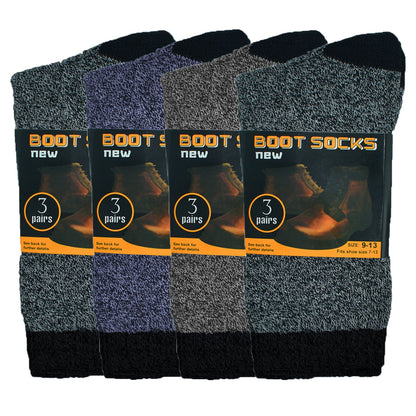Men's Winter Thermal Heated Boots Warm Work Cotton Crew Socks Size 10-13