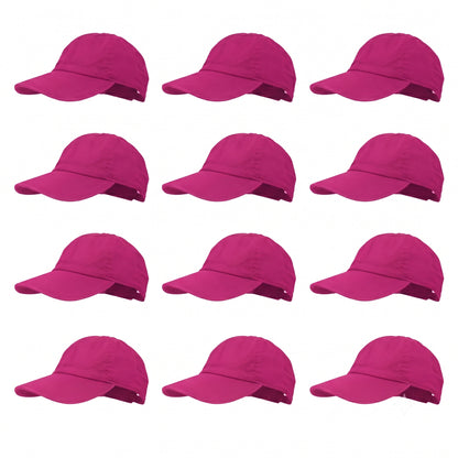 12-Pack Lot Classic 100% Cotton Plain Blank Baseball Cap Low Profile Dad Hat Buckle Adjustable Caps