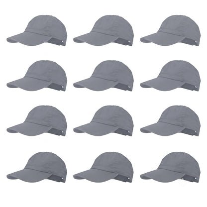 12-Pack Lot Classic 100% Cotton Plain Blank Baseball Cap Low Profile Dad Hat Buckle Adjustable Caps