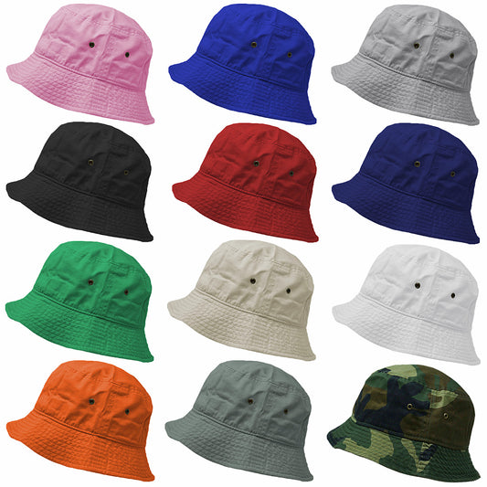 Unisex Bucket Hat 100% Cotton Boonie Sun Visor Safari Brim Fishing Cap