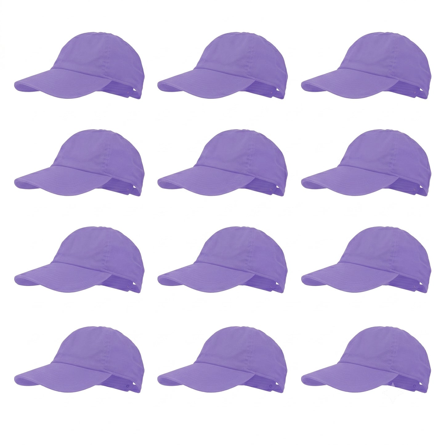 12-Pack Lot Classic 100% Cotton Plain Blank Baseball Cap Low Profile Dad Hat Buckle Adjustable Caps