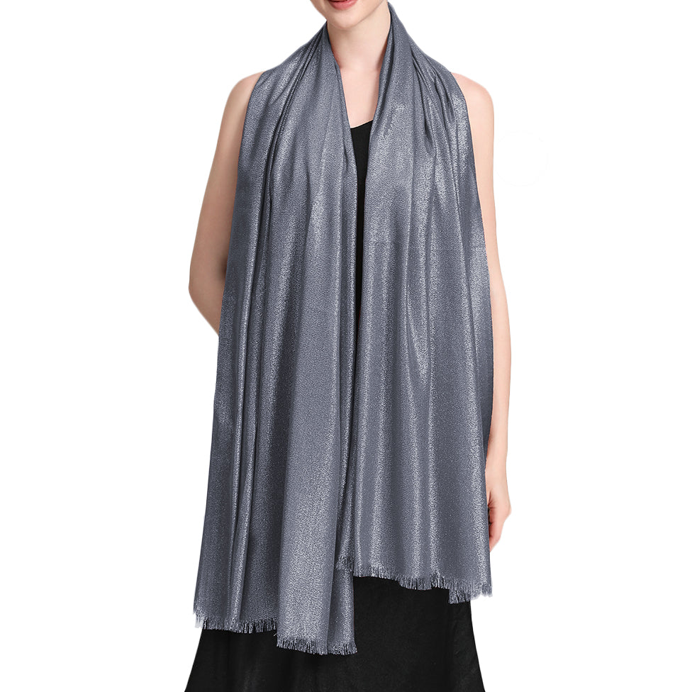 Women's Large Sparkling Glitter Metallic Soft Pashmina Shawl Wrap Scarf