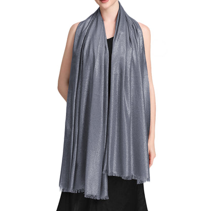 Women's Large Sparkling Glitter Metallic Soft Pashmina Shawl Wrap Scarf