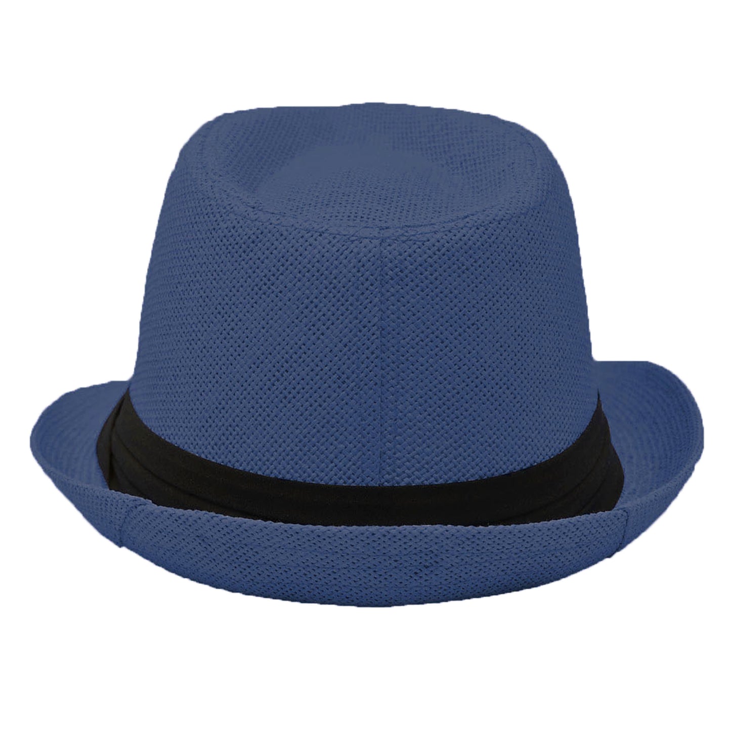 Men Women Summer Fedora Panama Hat Trilby Cuban Straw Sun Hats Short Brim with Black Band