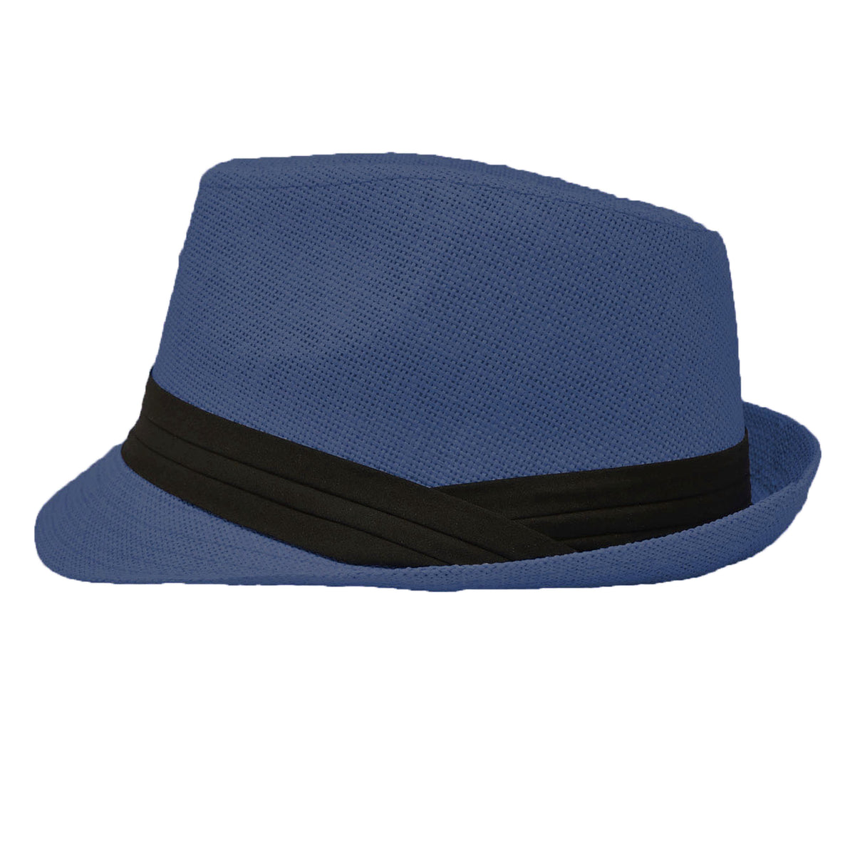 Men Women Summer Fedora Panama Hat Trilby Cuban Straw Sun Hats Short Brim with Black Band
