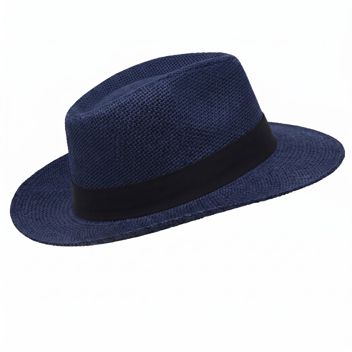 Men Women Summer Fedora Panama Hat Trilby Cuban Paper Straw Sun Hats Wide Brim with Black Band