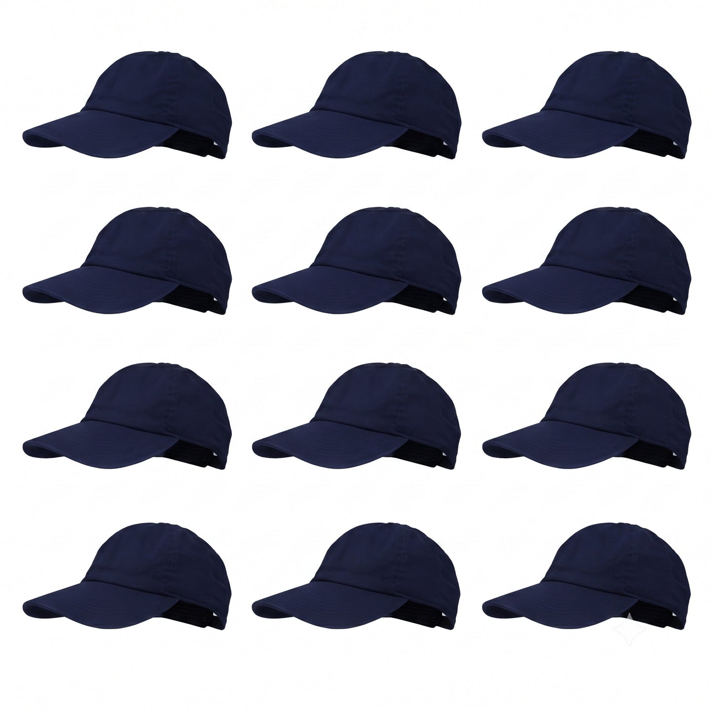 12-Pack Lot Classic 100% Cotton Plain Blank Baseball Cap Low Profile Dad Hat Buckle Adjustable Caps