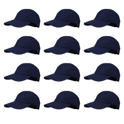 12-Pack Lot Classic 100% Cotton Plain Blank Baseball Cap Low Profile Dad Hat Buckle Adjustable Caps