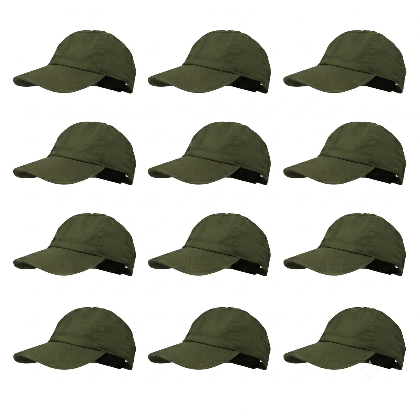12-Pack Lot Classic 100% Cotton Plain Blank Baseball Cap Low Profile Dad Hat Buckle Adjustable Caps
