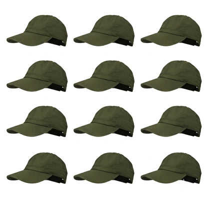 12-Pack Lot Classic 100% Cotton Plain Blank Baseball Cap Low Profile Dad Hat Buckle Adjustable Caps