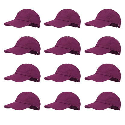 12-Pack Lot Classic 100% Cotton Plain Blank Baseball Cap Low Profile Dad Hat Buckle Adjustable Caps