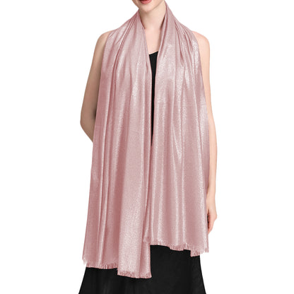 Women's Large Sparkling Glitter Metallic Soft Pashmina Shawl Wrap Scarf