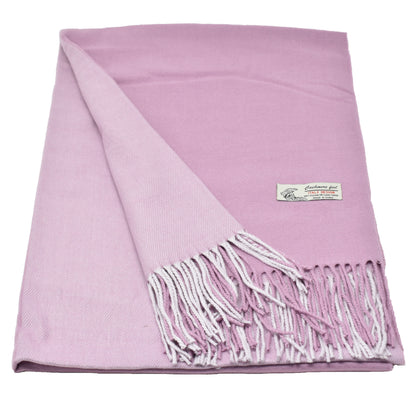 Womens Solid 2 Tones Winter Scarf Cashmere Feel Oversized Large Shawl Wrap