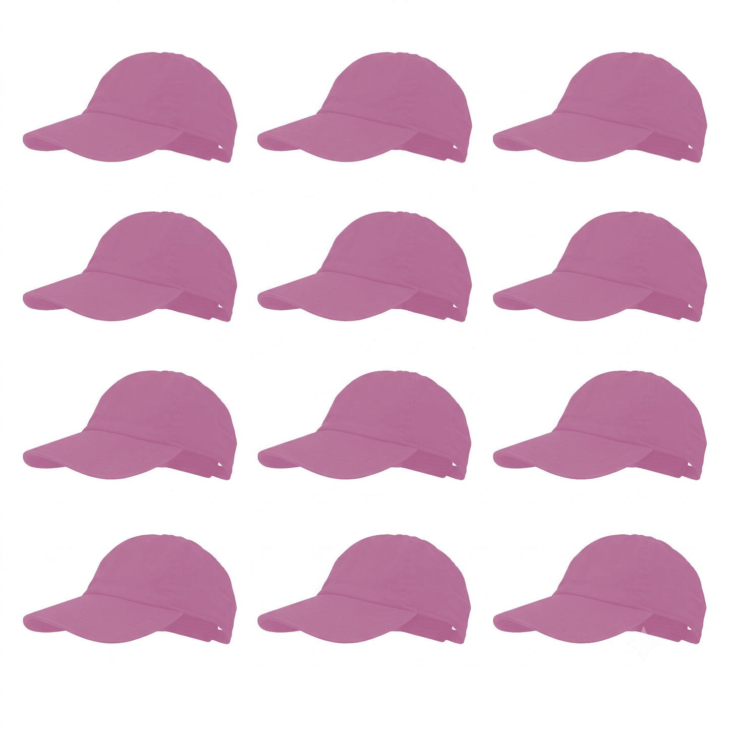 12-Pack Lot Classic 100% Cotton Plain Blank Baseball Cap Low Profile Dad Hat Buckle Adjustable Caps