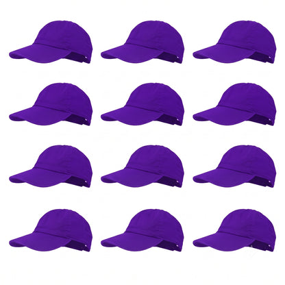 12-Pack Lot Classic 100% Cotton Plain Blank Baseball Cap Low Profile Dad Hat Buckle Adjustable Caps