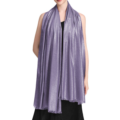 Women's Large Sparkling Glitter Metallic Soft Pashmina Shawl Wrap Scarf