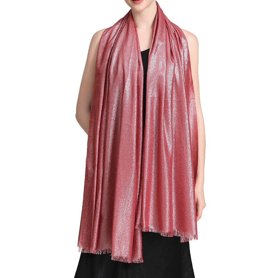 Women's Large Sparkling Glitter Metallic Soft Pashmina Shawl Wrap Scarf