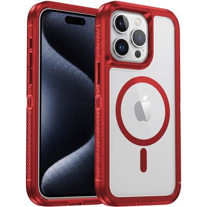 For Apple iPhone 15 15 Plus Pro Max Shockproof Magnetic Case Dual-Layer Compatible With MagSafe Cover