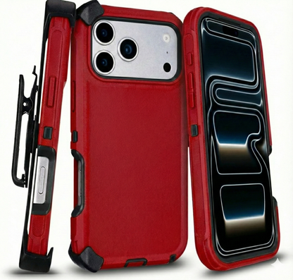 Heavy Duty Shockproof Holster Case For Apple iPhone 17 17e Air 16e 16 15 Plus 14 13 12 Pro Max Cover with Belt Clip