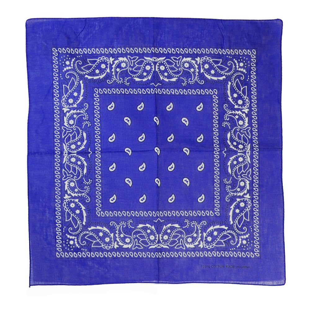 12Pcs Bandanas 100% Cotton Double Sided Paisley Print Head Wrap Scarf