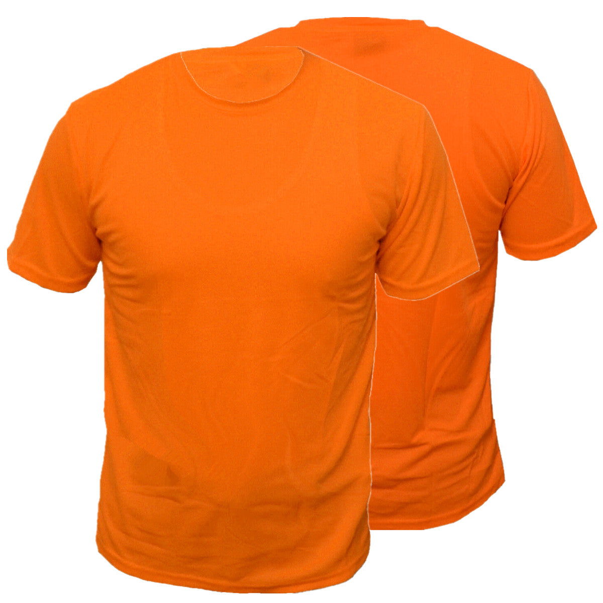 Men's High Visibility Safety Work Hi-Vis T Shirts Short Sleeve Green Orange 2 Pieces