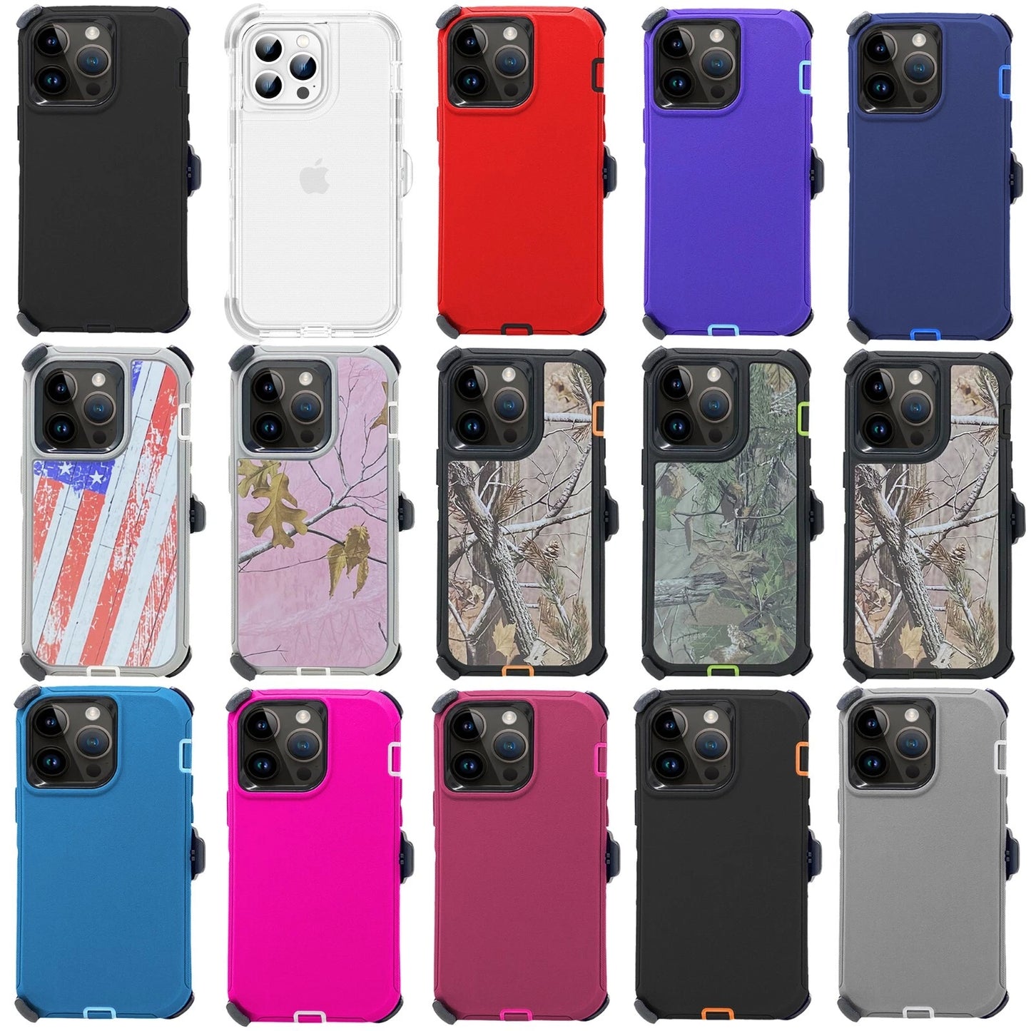 For Apple iPhone 14 14 Pro Max Plus Shockproof Holster Case Heavy Duty Cover with Belt Clip