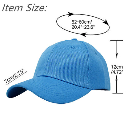 Unisex Plain Solid Baseball Cap Blank Curved Sun Visor Army Ball Hat