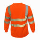 Men's High Visibility Safety Work T Shirts Long Sleeve Reflective Tape Class 3 2 Pieces