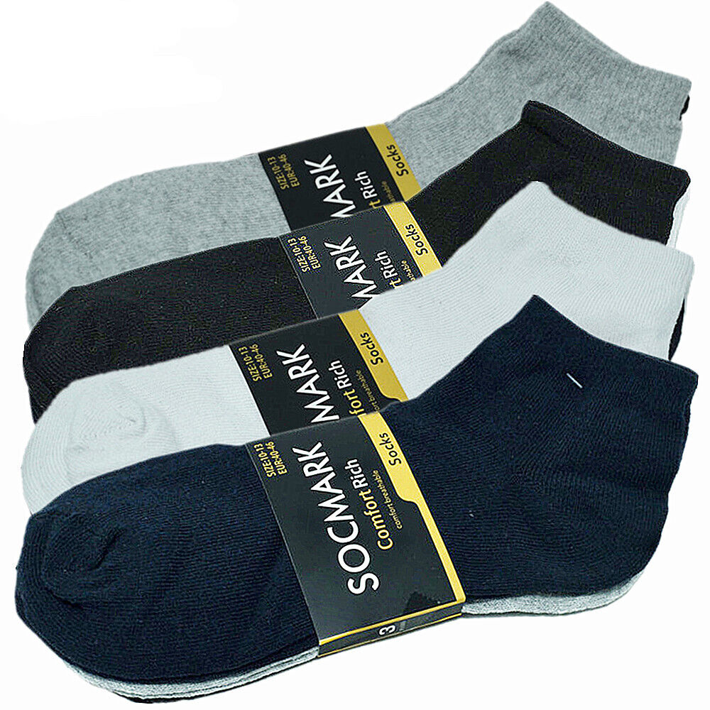 Men's Casual Cotton Solid Classic Sports Socks Ankle Low Cut Size 9-13