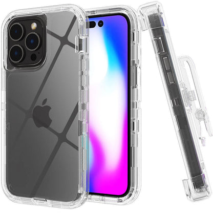 For Apple iPhone 15 Pro Max Plus Heavy Duty Shockproof Holster Case Cover with Belt Clip