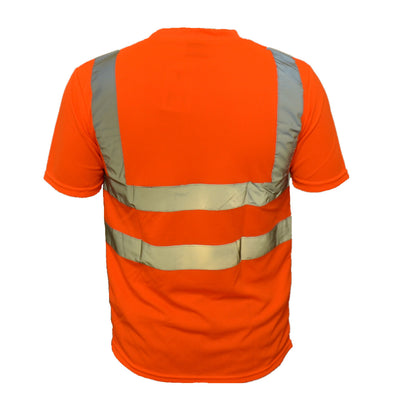 Men's High Visibility Safety Work T Shirts Short Sleeve Reflective Tape Class 2 2 Pieces