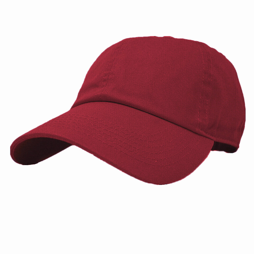 Unisex Baseball Cap Polo Style Solid Plain 100% Cotton Blank Dad Hats