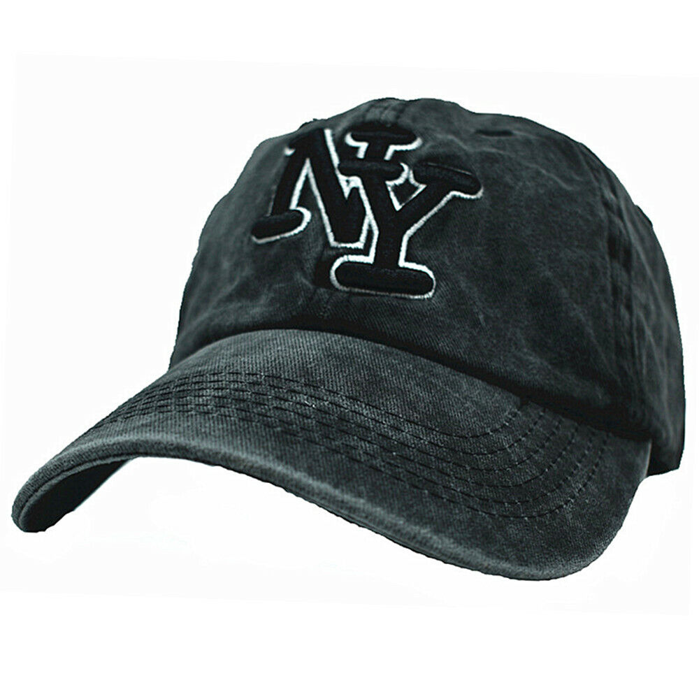 Unisex Polo Style Baseball Vintage Washed Cotton Dad Cap NY Casual Hat