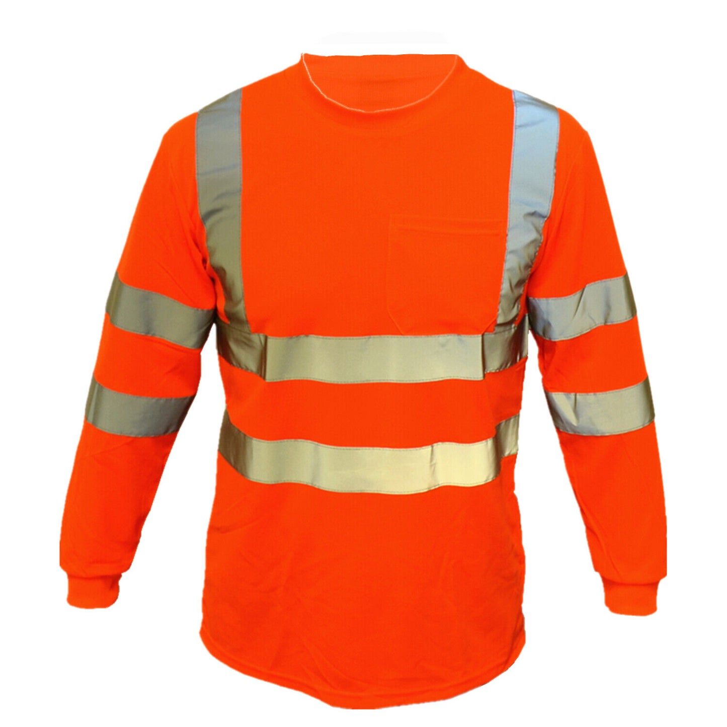 Men's High Visibility Safety Work T Shirts Long Sleeve Reflective Tape Class 3 2 Pieces