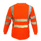 Men's High Visibility Safety Work T Shirts Long Sleeve Reflective Tape Class 3 2 Pieces