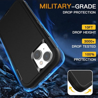 For Apple iPhone 14 14 Pro Max Plus Shockproof Holster Case Heavy Duty Cover with Belt Clip