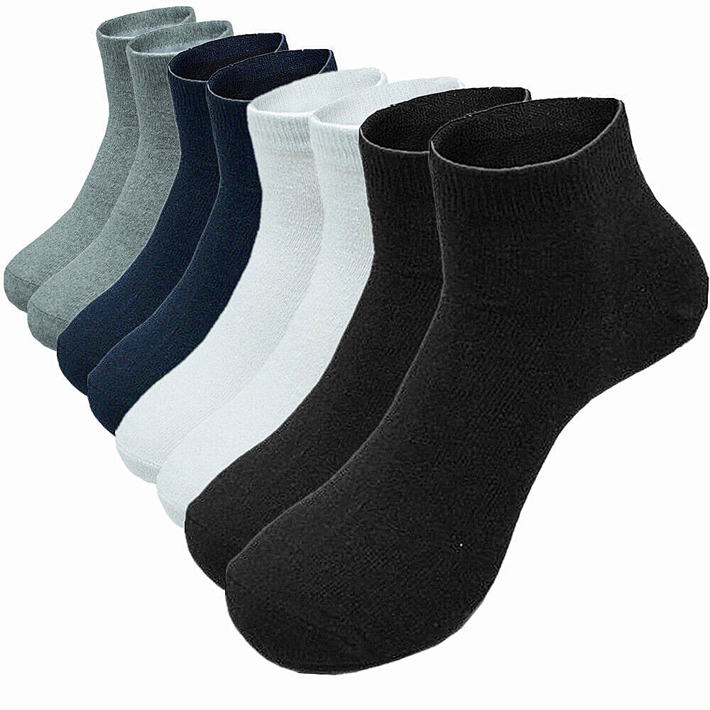 Men's Casual Cotton Solid Classic Sports Socks Ankle Low Cut Size 9-13